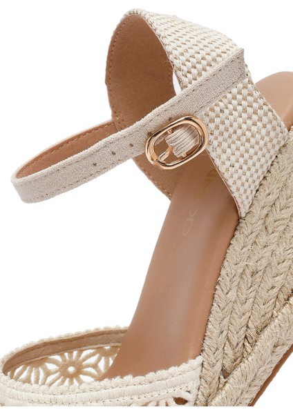 Kadın Taba Bilekten Tokalı Dolgu Topuklu Espadril 25SFE40186F