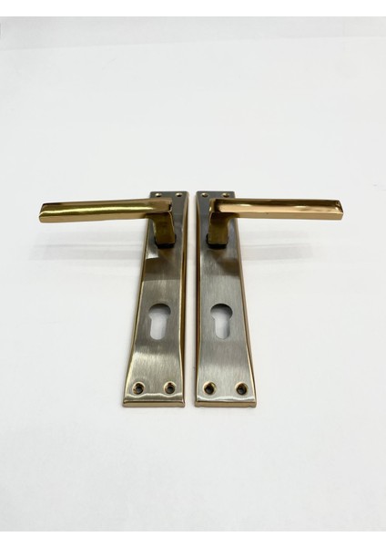 Yale Tipi Aynalı Saten Kapı Kolu - Tam Alüminyum (Albürütin) - 1 Takım - No: 6 fiyatları