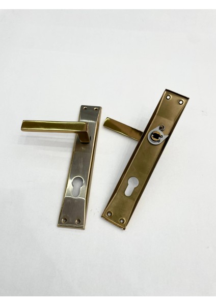 Yale Tipi Aynalı Saten Kapı Kolu - Tam Alüminyum (Albürütin) - 1 Takım - No: 6 modelleri