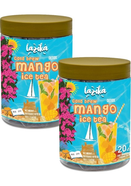 (2 adet)Soğuk Demleme Naneli Mango Aromalı Detoks Çayı