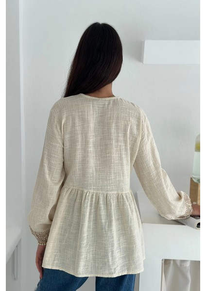 Etnik Desenli Bağlamalı Bluz modelleri