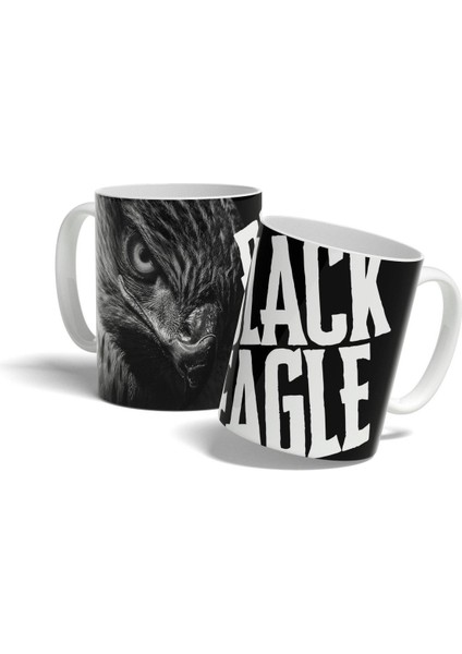 Kartal Tasarımlı Siyah Kupa Bardak, Şık ve Dayanıklı Eşsiz Tasarım