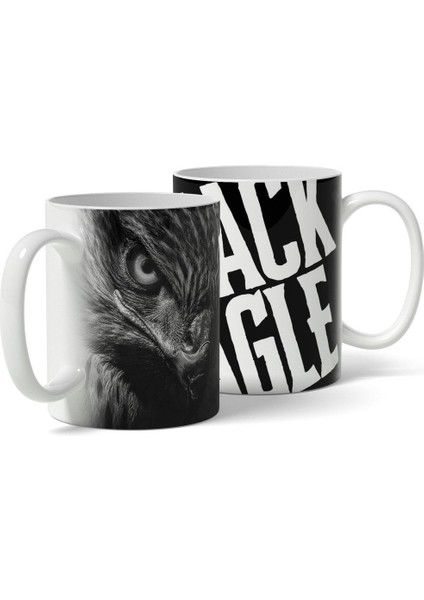 Kartal Tasarımlı Siyah Kupa Bardak, Şık ve Dayanıklı Eşsiz Tasarım modelleri