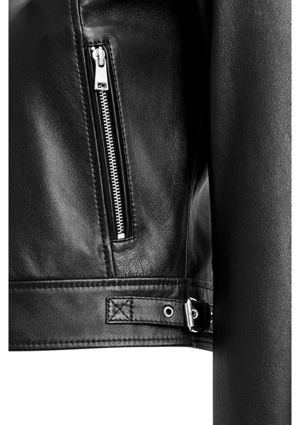 Missy Kadın Siyah Kısa Deri Ceket 25SGE53081M