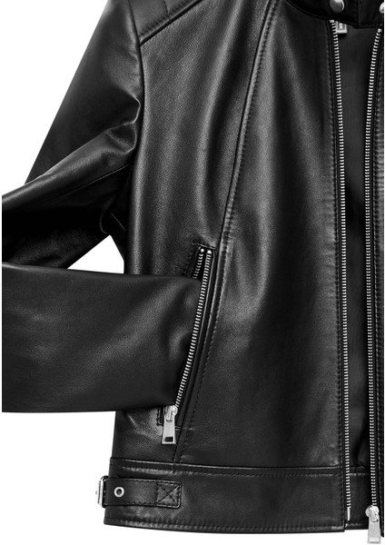 Missy Kadın Siyah Kısa Deri Ceket 25SGE53081M