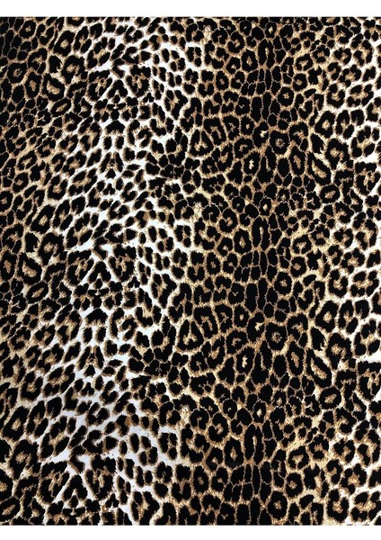 %100 Pamuk Leopar Desen Lüx Viskon Kumaş En 150CM