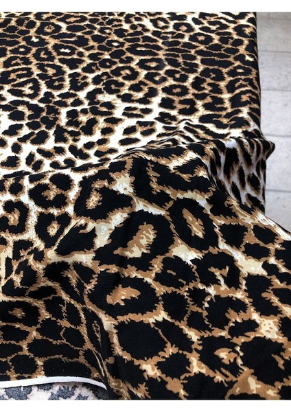 %100 Pamuk Leopar Desen Lüx Viskon Kumaş En 150CM fiyatları
