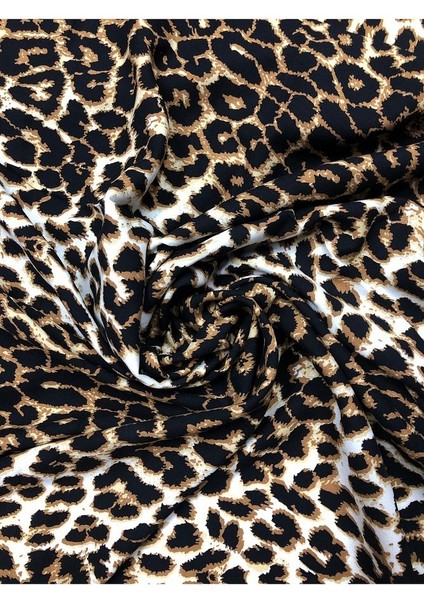 %100 Pamuk Leopar Desen Lüx Viskon Kumaş En 150CM modelleri