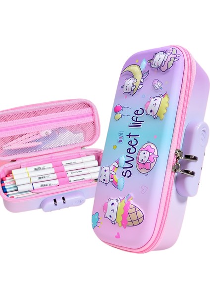 Büyük Kapasiteli Kalem Kutusukod Kilitli Kırtasiye Çantası (Yurt Dışından)