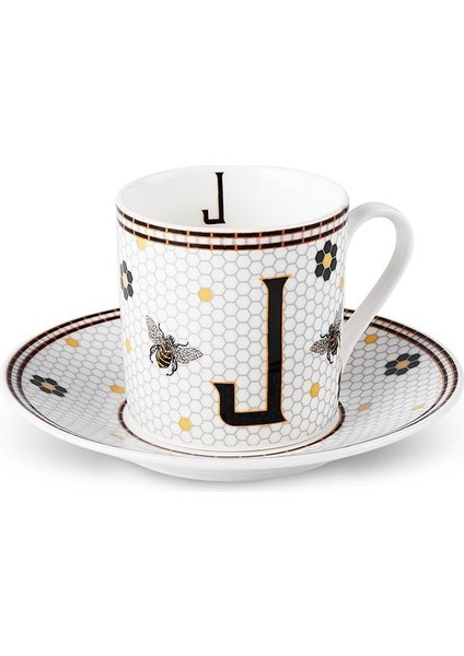 Renkli 80 ml Harfli Kahve Fincanı, Şık ve Zarif Tasarım indirimleri