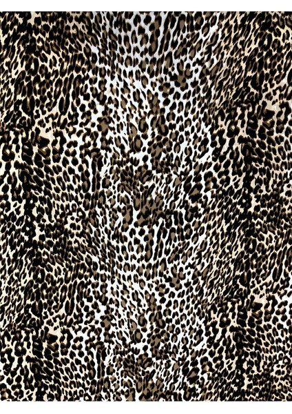 %100 Pamuk Leopar Desen Lüx Viskon Kumaş En 150CM