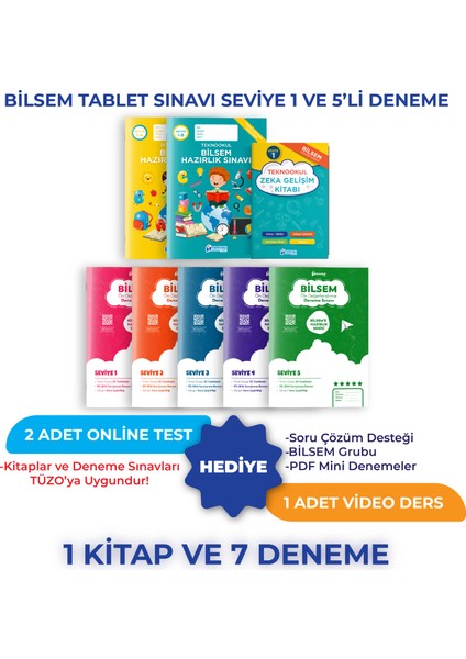 Bilsem Tablet Sınavı Seviye 1 ve 5'li Deneme