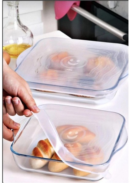 Turuncu Silikon Kare ve Yuvarlak Taze Tutan Kapaklar, Pratik ve Kullanışlı Set modelleri