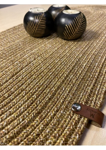 Turuncu Doğal Jüt Masa ve Sehpa Örtüsü, Şık ve Modern Dekor Için Ideal modelleri