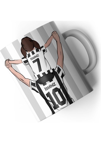 Kişiye Özel Siyah Beyaz Kartal Temalı Hediye Kupa Bardak