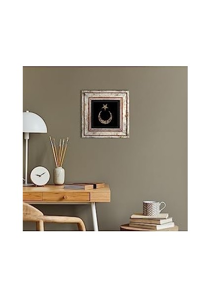 Stone Ay Yıldız Taş Duvar Tablosu - Çerçeveli Taş Tablo - Dekoratif Duvar Sanatı - Modern Ev ve Ofis Duvar Dekoru T1-152 modelleri