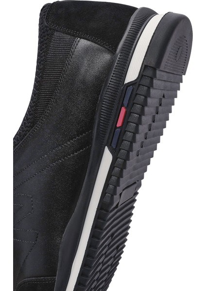 Erkek Siyah Bağcıklı Deri Casual Sneaker 25SFD710918