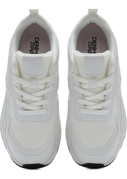 Kadın Bej Bağcıklı Kalın Tabanlı Sneaker 25SFE495714