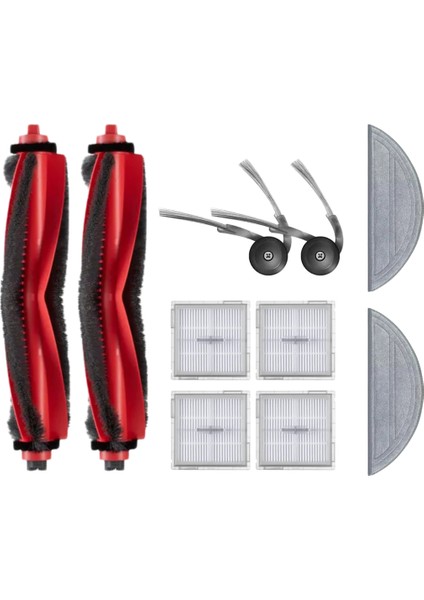 Roborock S8 Pro (Ultra Değil!) Uyumlu Fırça Hepa Filtre Mop Seti-10 Parça