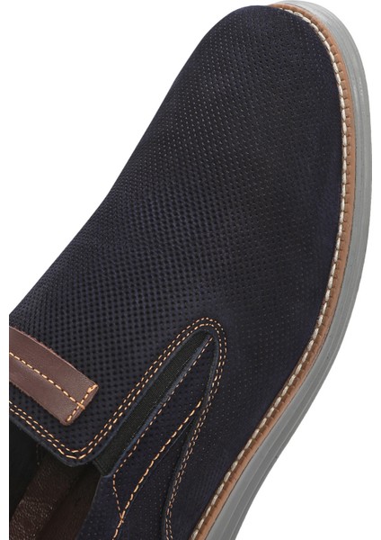 Erkek Lacivert Nubuk Deri Casual Loafer 25SFD7104V3