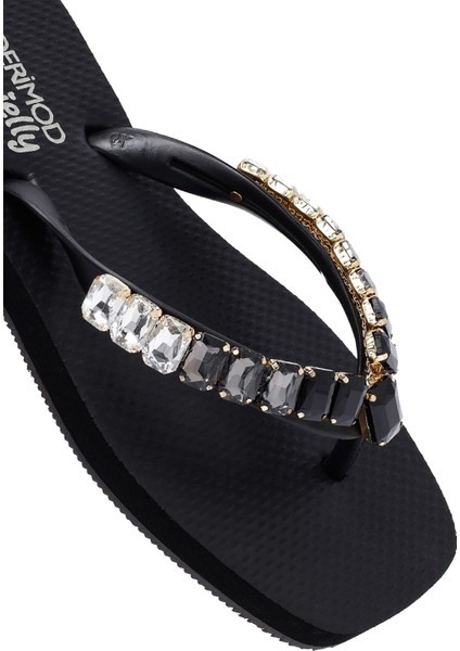 Kadın Siyah Taşlı Jelly Terlik 25SFE4920PV