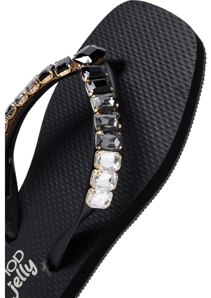 Kadın Siyah Taşlı Jelly Terlik 25SFE4920PV