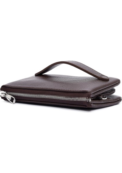 Erkek Kahverengi Deri El Çantası 23WBD3300FT