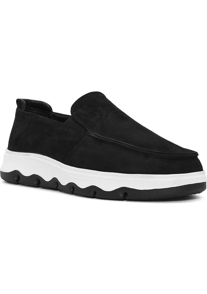 Erkek Siyah Nubuk Deri Comfort Loafer 25SFD6604V3