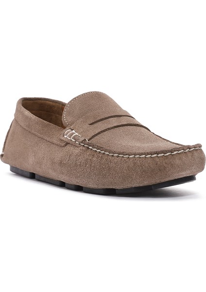 Erkek Bej Süet Deri Loafer 25SFD711010
