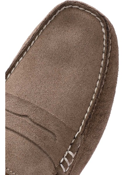 Erkek Bej Süet Deri Loafer 25SFD711010