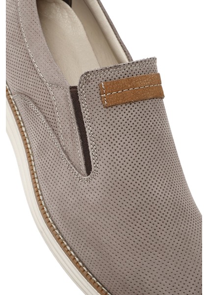 Erkek Vizon Nubuk Deri Casual Loafer 25SFD7104V3