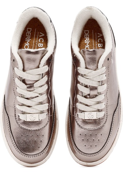Acbc x Derimod Kadın Bronz Bağcıklı Metalik Sneaker 24WFD435232