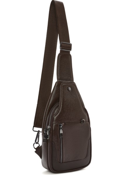 Erkek Kahverengi Deri Çapraz Çanta 23SBD3100FT