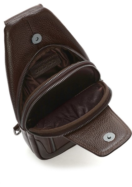 Erkek Kahverengi Deri Çapraz Çanta 23SBD3100FT