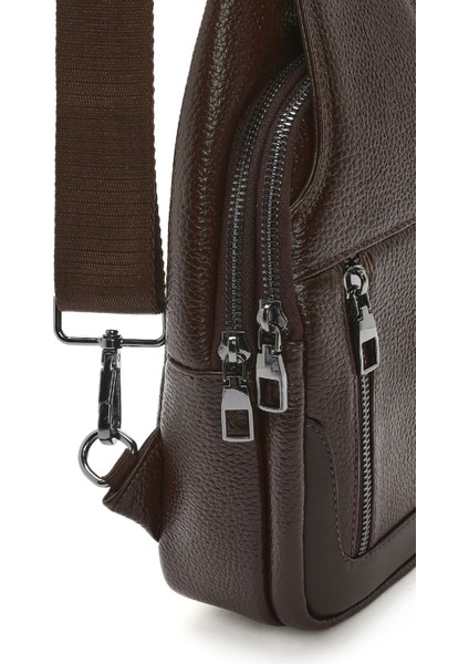 Erkek Kahverengi Deri Çapraz Çanta 23SBD3100FT