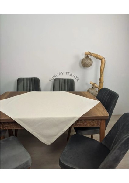 Lacivert Sade Düz Keten Kumaş Kare Sehpa ve Masa Örtüsü fiyatları