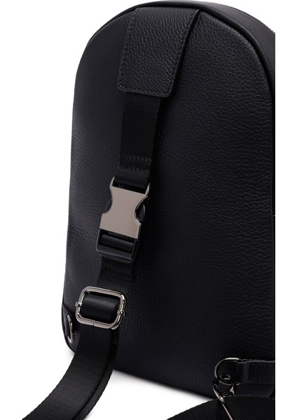 Erkek Siyah Deri Çapraz Çanta 25SBD3532FT