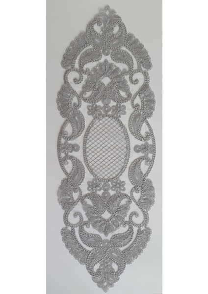 Lale Desen Nakışlı 3 Parça Oval Takım, Gri Renk fiyatları