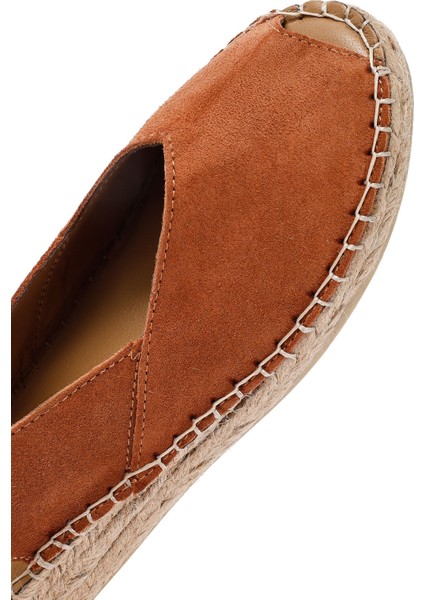 Kadın Turuncu Süet Espadril Sandalet 25SFD206710