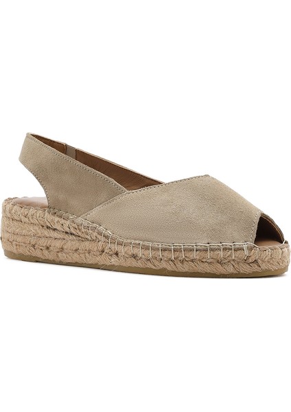 Kadın Bej Süet Espadril Sandalet 25SFD206710