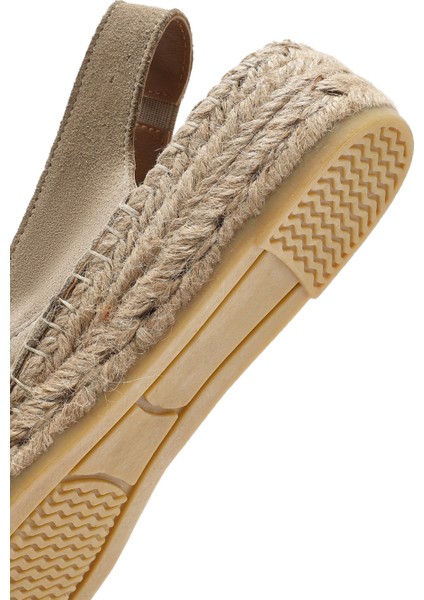 Kadın Bej Süet Espadril Sandalet 25SFD206710