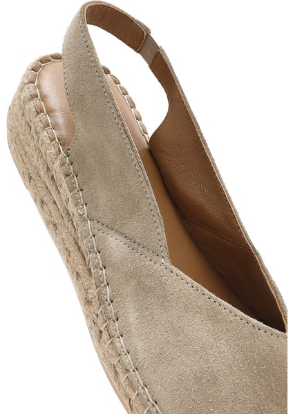 Kadın Bej Süet Espadril Sandalet 25SFD206710