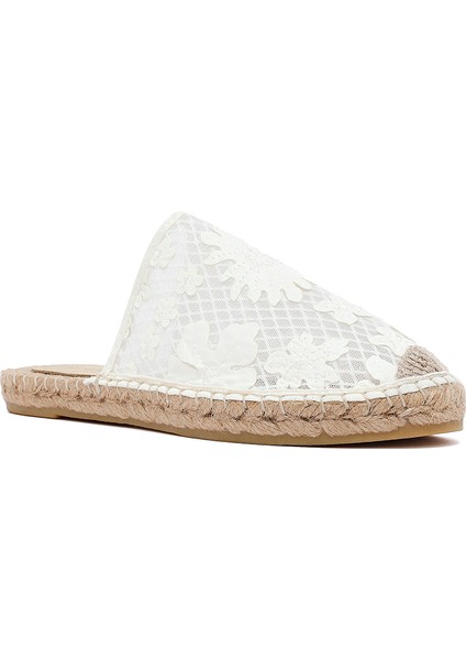 Kadın Krem Desenli Espadril Terlik 25SFD20626F