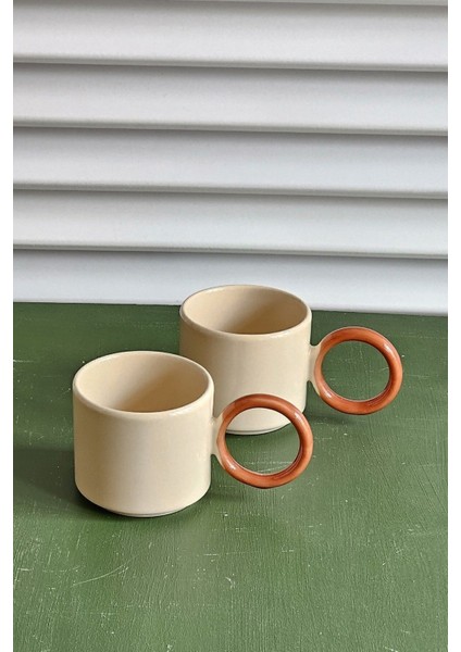 Renkli Seramik Çift Kupa Bardaklar, Kahverengi ve Eğlenceli Tasarım fiyatları