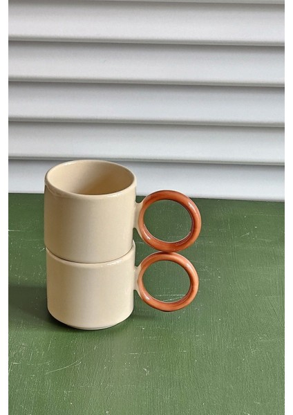 Renkli Seramik Çift Kupa Bardaklar, Kahverengi ve Eğlenceli Tasarım modelleri