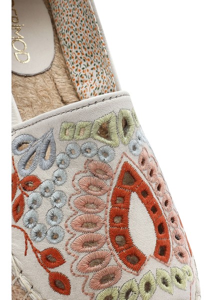 Kadın Bej Desenli Espadril 25SFD207014