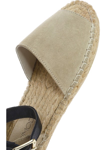 Kadın Bej Bilekten Bantlı Süet Espadril 25SFD206610