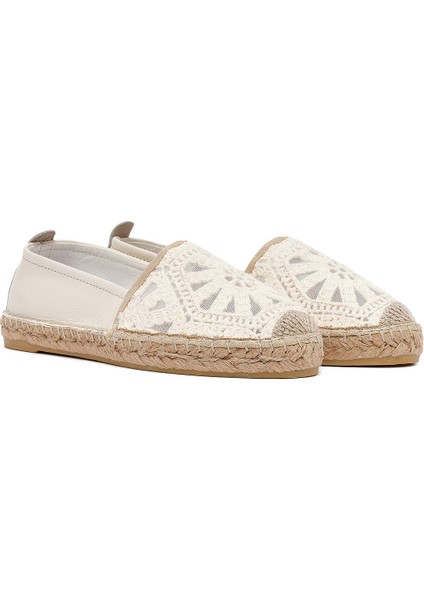 Kadın Krem Desenli Espadril 25SFD206914 modelleri