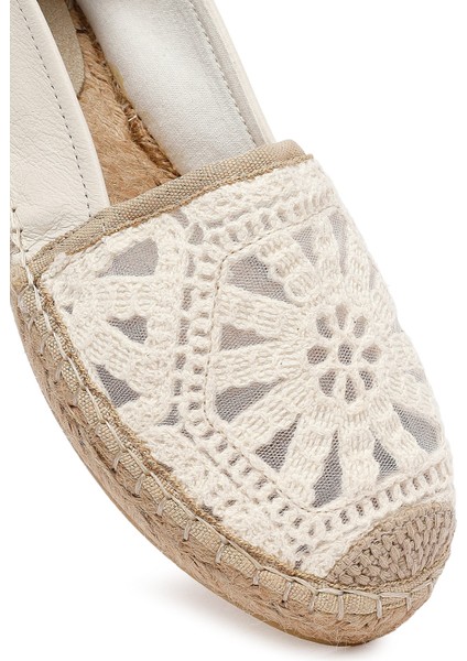 Kadın Krem Desenli Espadril 25SFD206914