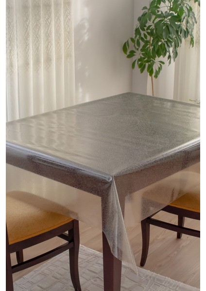 Gümüş Gri Simli Silinebilir Muşamba Masa Örtüsü S3200-10